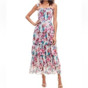 NEW w/o tags SOCIALITE floral tiered maxi dress Size L